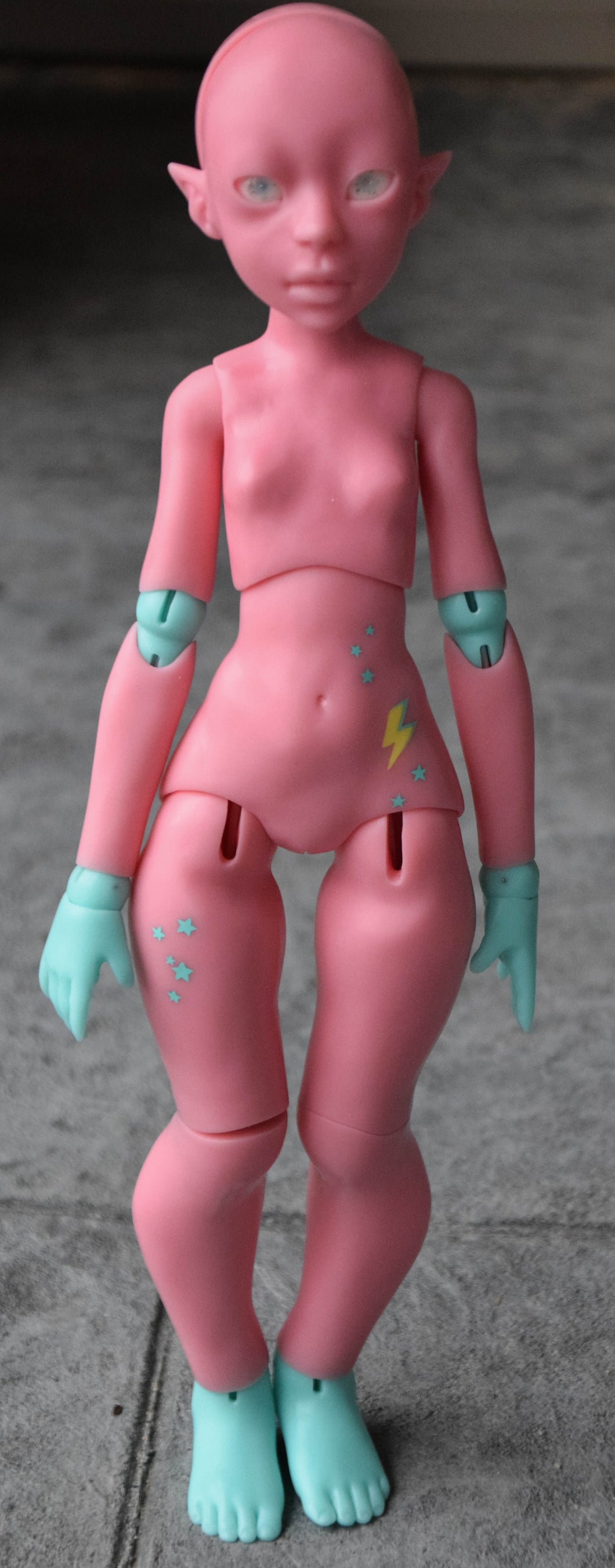 Strawberry and Mint Dahlia with Mint and Lightning Bolt