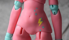 Strawberry and Mint Dahlia with Mint and Lightning Bolt "Tattoo"