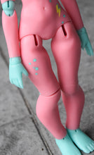 Strawberry and Mint Dahlia with Mint and Lightning Bolt "Tattoo"