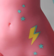 Strawberry and Mint Dahlia with Mint and Lightning Bolt "Tattoo"