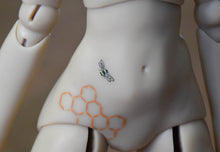 Sandy Tan Freesia with bumblebees and honey comb "Tattoos"