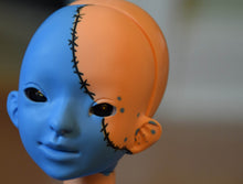 Blue and Tangerine Orchidaceae with stitch "Tattoos"