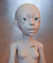 Sandy Tan Delphinium with Freesias body and with bumblebees and cherry blossom "Tattoos"